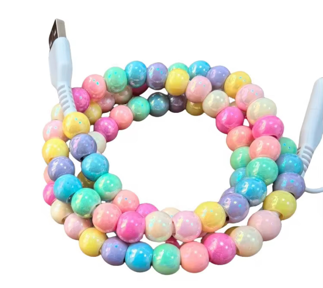 **SALE** RTS Rainbow Gold Plated Beaded Cell Phone Charger