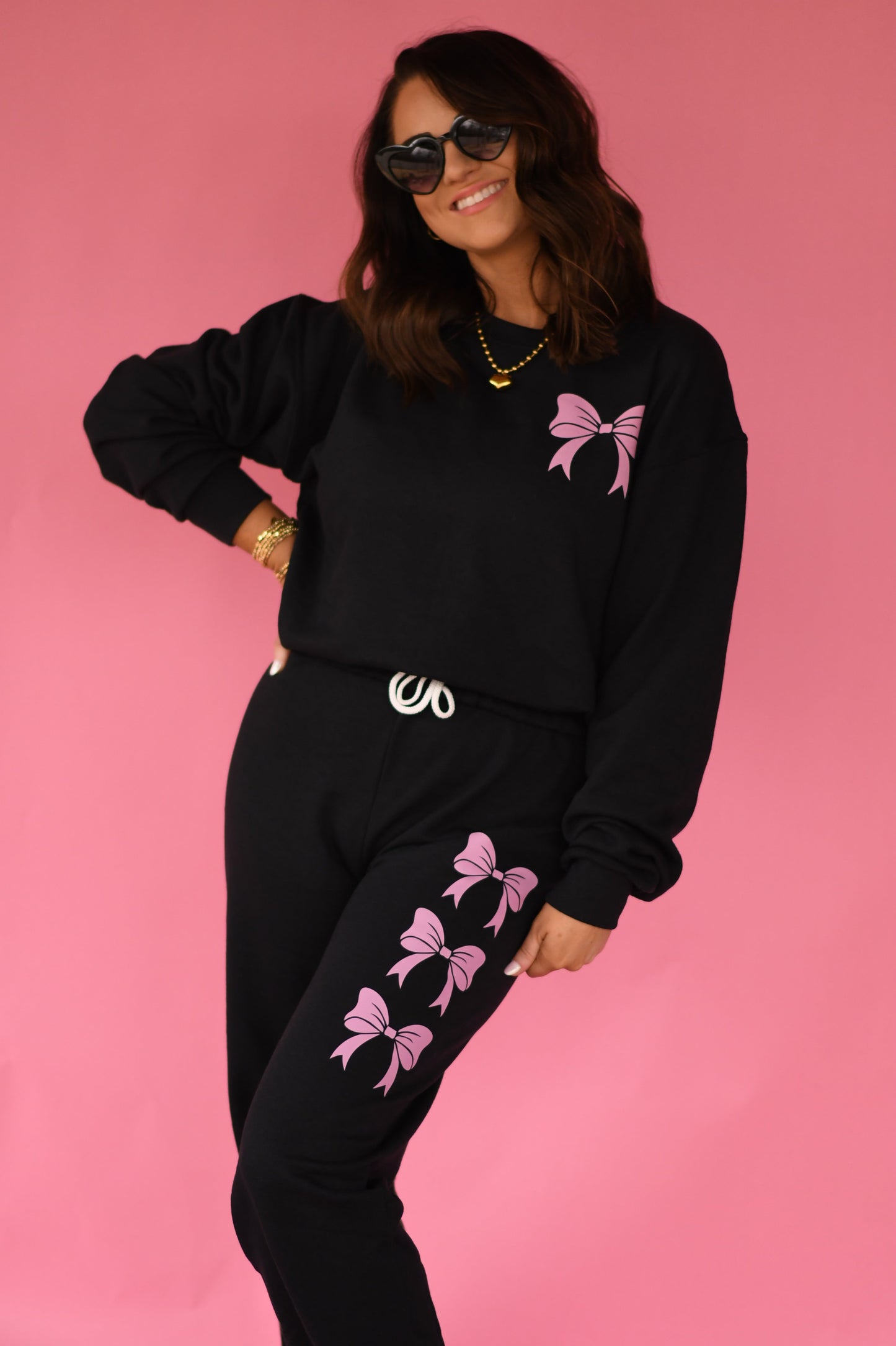 Black Bow Jogger Set (Pieces Sold Separate)