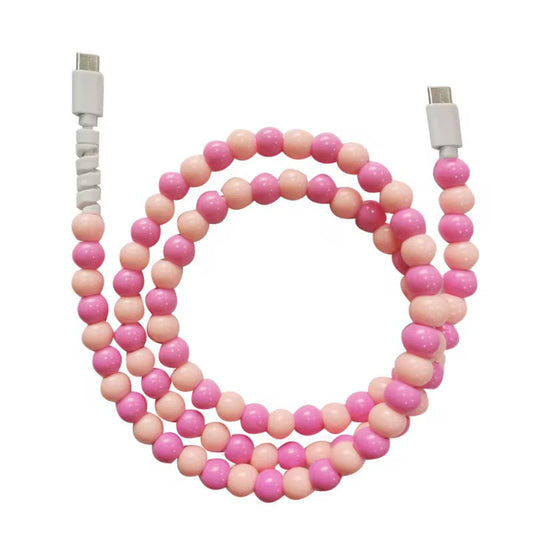**SALE** RTS Pink & Peach Combo Beaded Cell Phone Charger